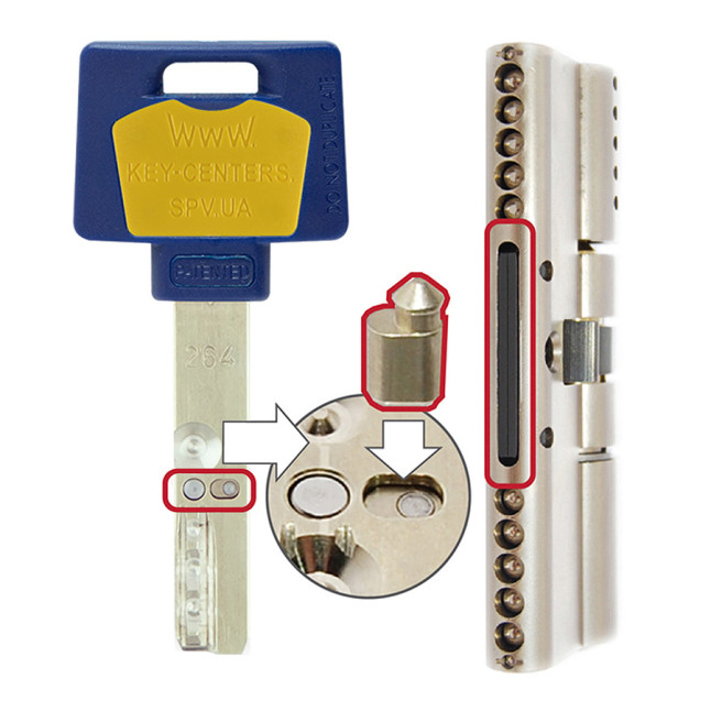 Циліндр Mul-t-lock Interactive + 100 (40x60) ключ-ключ 5KEY EB латунь Циліндр Mul-t-lock Interactive + 100 (40x60) ключ-ключ 5KEY EB латунь