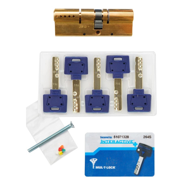 Циліндр Mul-t-lock Interactive + 100 (40x60) ключ-ключ 5KEY EB латунь Циліндр Mul-t-lock Interactive + 100 (40x60) ключ-ключ 5KEY EB латунь
