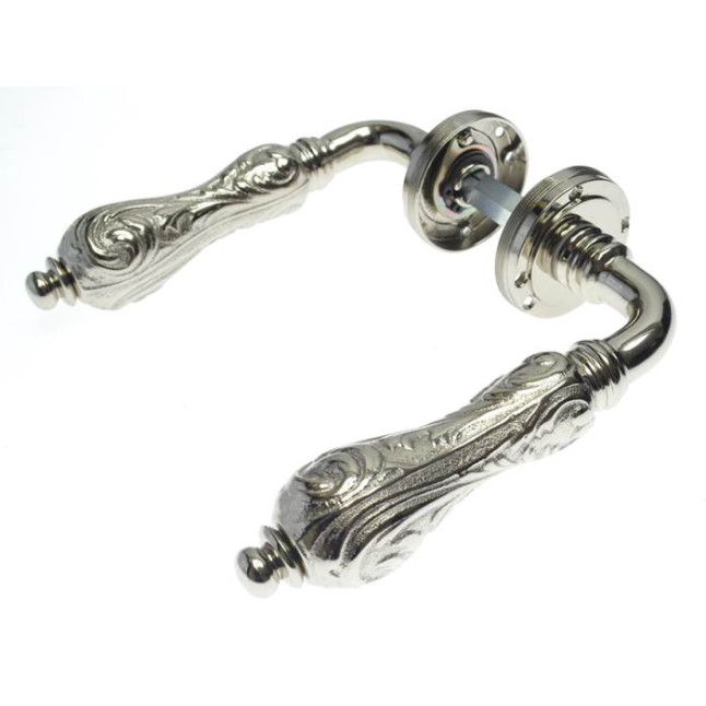 Ручка дверная Fimet Flora 147-269 глянцевый никель Ручка дверная Fimet Flora 147-269 глянцевый никель