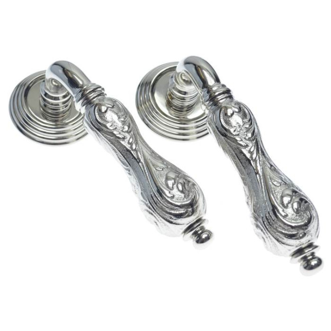 Ручка дверная Fimet Flora 147-269 глянцевый никель Ручка дверная Fimet Flora 147-269 глянцевый никель