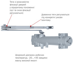 Доводчик дверной Ryobi DS-4550 Серебристый Доводчик дверной Ryobi DS-4550 Серебристый