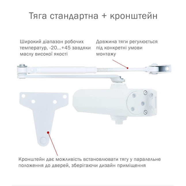 Доводчик дверной Ryobi D-1504 UNIV Белый Доводчик дверной Ryobi D-1504 UNIV Белый