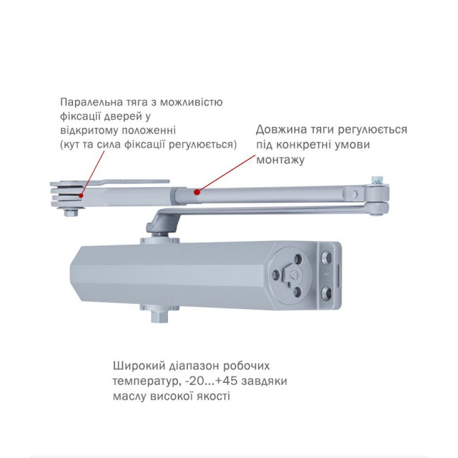 Доводчик дверний Ryobi DS-3550P Сріблястий