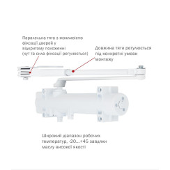 Доводчик дверной Ryobi DS-4550P Белый Доводчик дверной Ryobi DS-4550P Белый