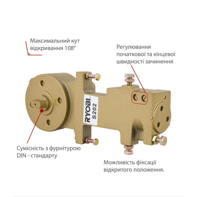 Доводчик дверний Ryobi S-202 Доводчик дверний Ryobi S-202