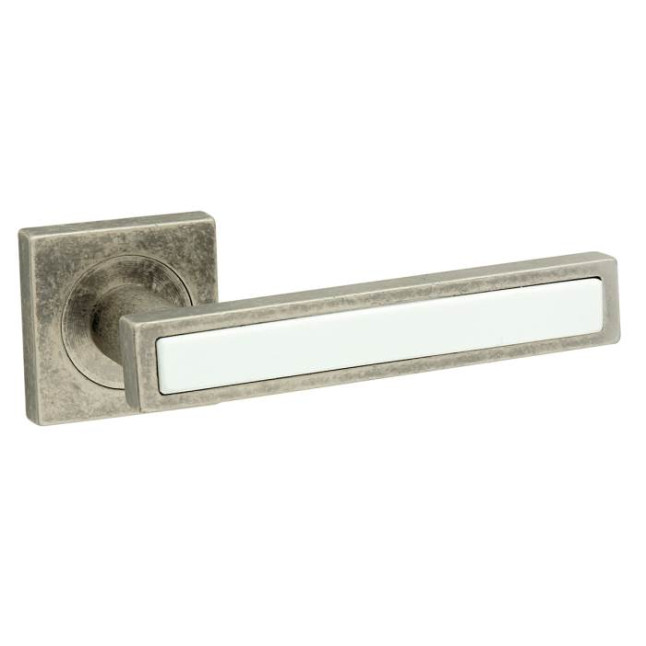 Ручка дверна Fimet Squere 160P / 211BIC Античне залізо / білий декор