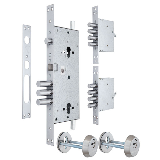 Корпус замка Mul-t-lock 415 G(2 протектора никель матовый)