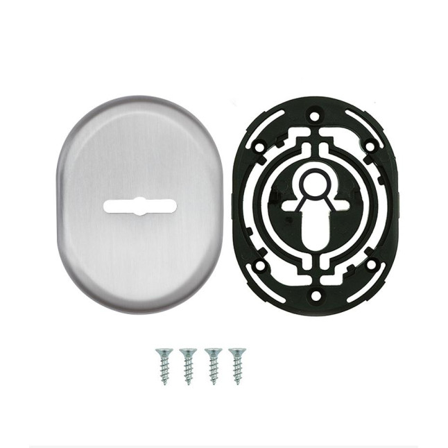 Декоративная накладка Disec KT3838 Matrix Oval матовая нержавеющая сталь