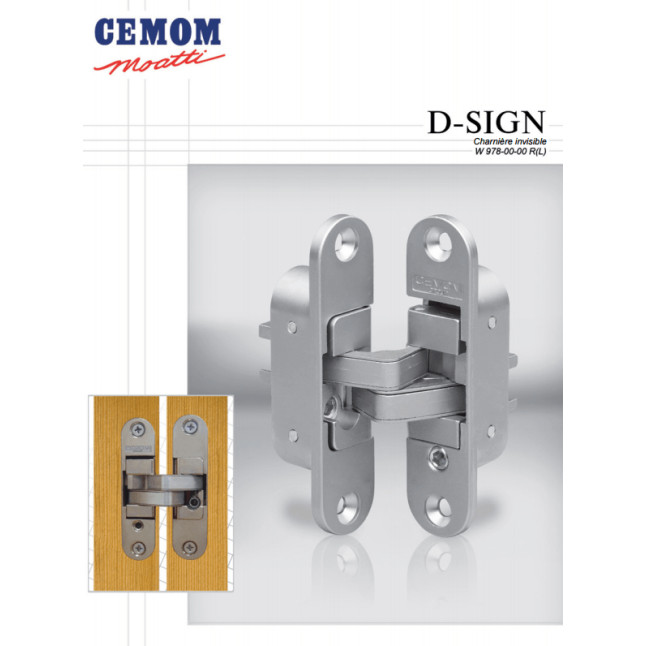 Петля дверная скрытая Cemom D-SIGN W 978 R NP никель (правая) Петля дверная скрытая Cemom D-SIGN W 978 R NP никель (правая)