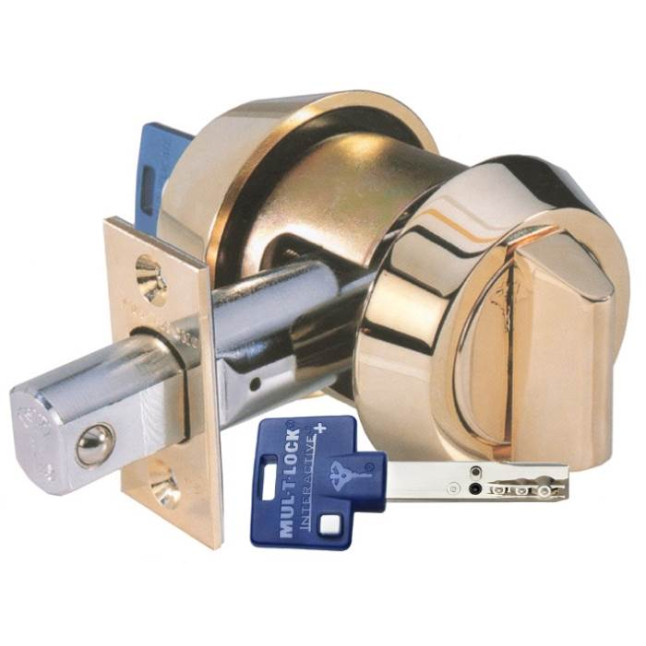 Замок врізний Mul-t-lock Dead bolt Hercular Interactive + (ключ-тумблер) титан
