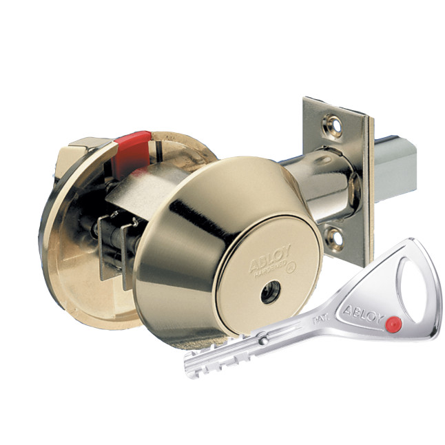 Замок циліндровий Abloy Protec Dead Bolt ME 153 полірована латунь