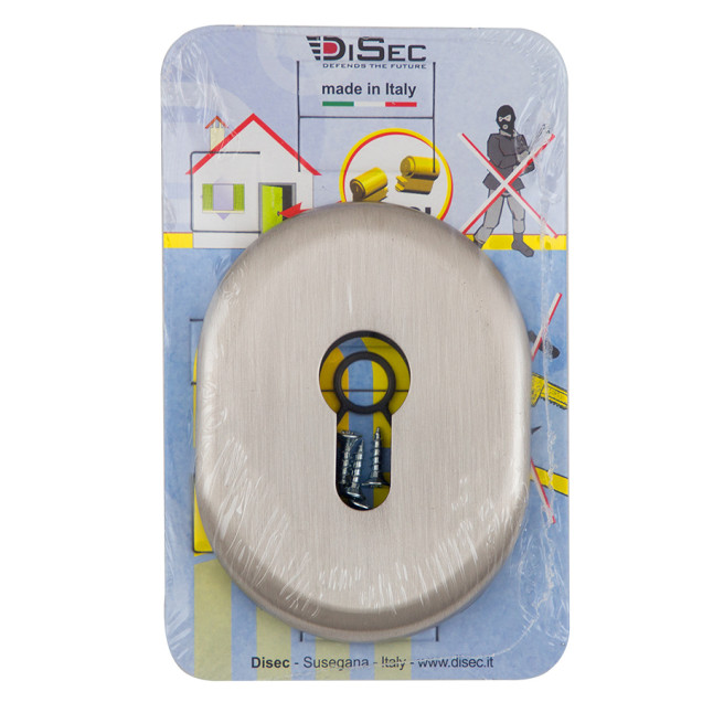 Декоративная накладка Disec KT3561 PZ Oval матовая нержавеющая сталь Декоративная накладка Disec KT3561 PZ Oval матовая нержавеющая сталь