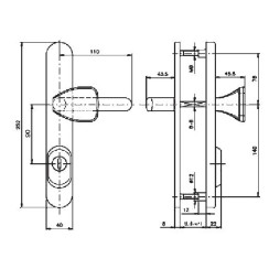 Защитная фурнитура Rostex R1 RX (90мм) нержавеющая сталь