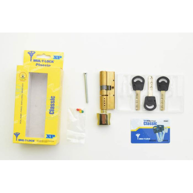 Циліндр Mul-t-lock Classic 54 (27x27T) ключ-тумблер EB латунь Циліндр Mul-t-lock Classic 54 (27x27T) ключ-тумблер EB латунь
