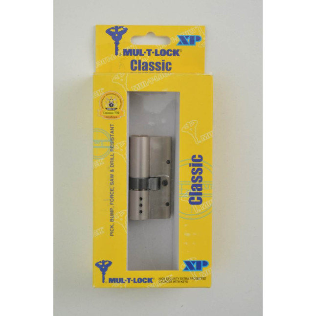 Циліндр Mul-t-lock Classic 76 (33x43) ключ-ключ NST нікель сатин