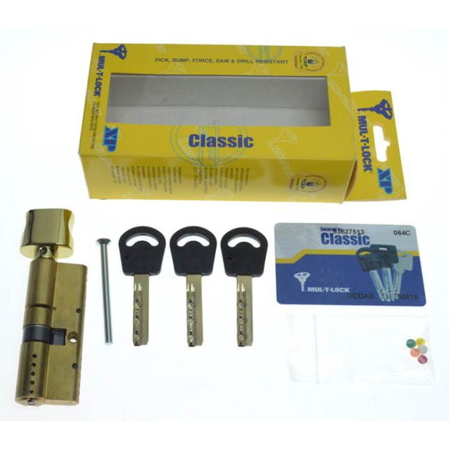 Циліндр Mul-t-lock Classic 80 (35x45T) ключ-тумблер EB латунь