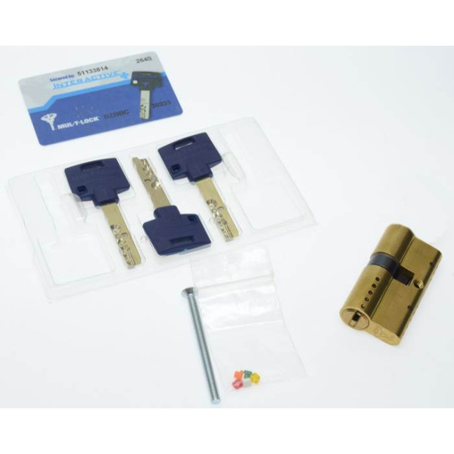 Циліндр Mul-t-lock Interactive + 105 (35x70) ключ-ключ EB латунь Циліндр Mul-t-lock Interactive + 105 (35x70) ключ-ключ EB латунь