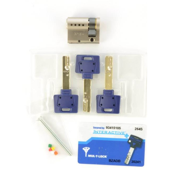 Цилиндр Mul-t-lock Interactive+ 44.5 (35x9.5) ключ - половинка никель сатин Цилиндр Mul-t-lock Interactive+ 44.5 (35x9.5) ключ - половинка никель сатин