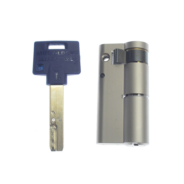 Цилиндр Mul-t-lock Interactive+ 44.5 (35x9.5) ключ - половинка никель сатин Цилиндр Mul-t-lock Interactive+ 44.5 (35x9.5) ключ - половинка никель сатин