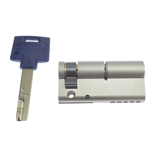 Цилиндр Mul-t-lock Interactive+ 69.5 (60x9.5) ключ - половинка никель сатин Цилиндр Mul-t-lock Interactive+ 69.5 (60x9.5) ключ - половинка никель сатин