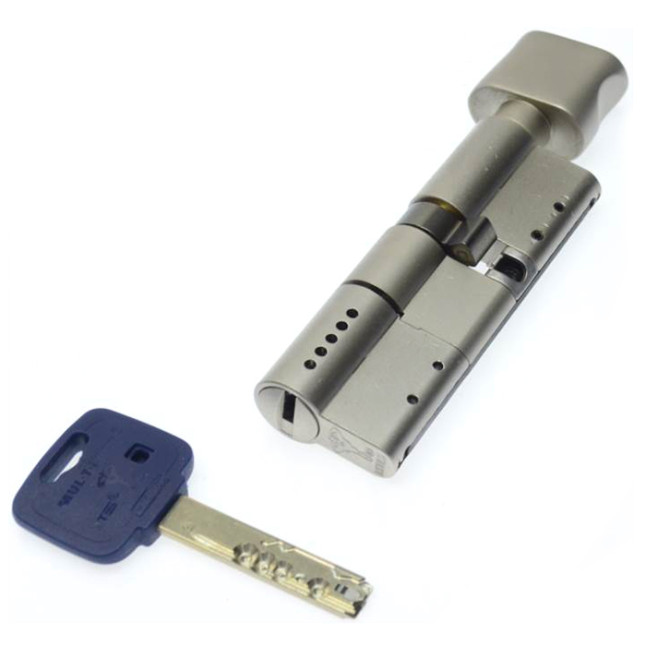 Цилиндр Mul-t-lock MT5+ 85 (45x40T) ключ-тумблер VIP NST никель сатин