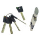 Циліндр Sherlock HK 110 (55x55T) нікель сатин ключ-тумблер Циліндр Sherlock HK 110 (55x55T) нікель сатин ключ-тумблер