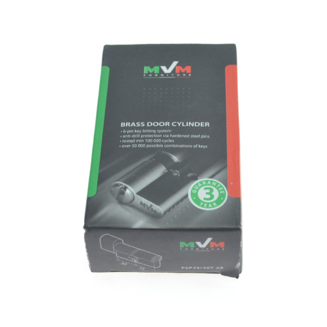 Циліндр MVM P6P 65 (35x30T) ключ-тумблер антична бронза