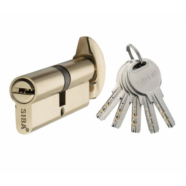 Циліндр Siba 12100 / BT 100 (50x50T) жовтий ключ-тумблер