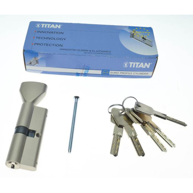 Циліндр Titan K5 110 (40x70T) ключ-тумблер MN нікель сатин