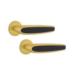 Ручка дверная Abloy DUETTO 8/002 mov-mov DIN ROUND латунь мат 56-80мм универсальное Duetto MS HA комплект