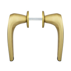 Ручка дверная Abloy DUETTO 8/002 mov-mov DIN ROUND латунь мат 56-80мм универсальное Duetto MS HA комплект