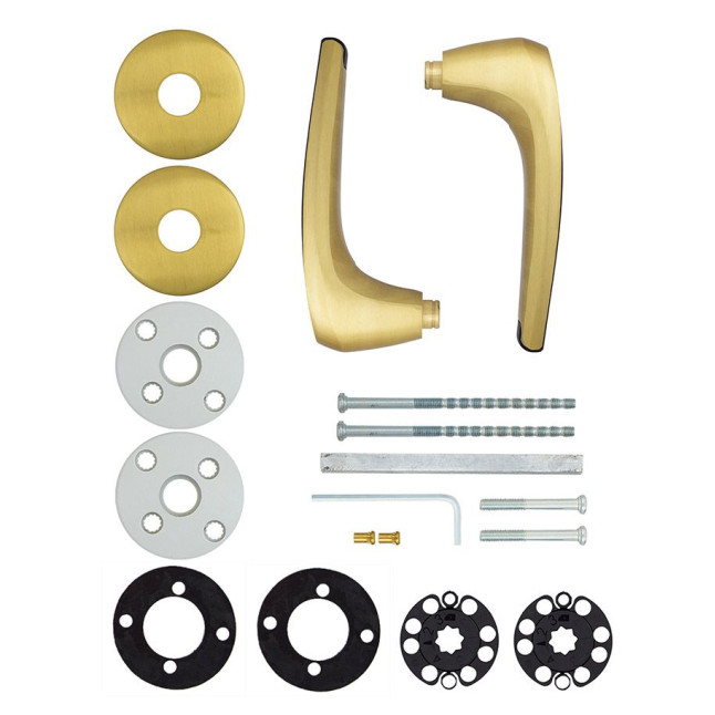 Ручка дверна ABLOY DUETTO 8/002 mov-mov DIN ROUND Латунь_мат 56-80мм універсальне Duetto MS_HA Комплект