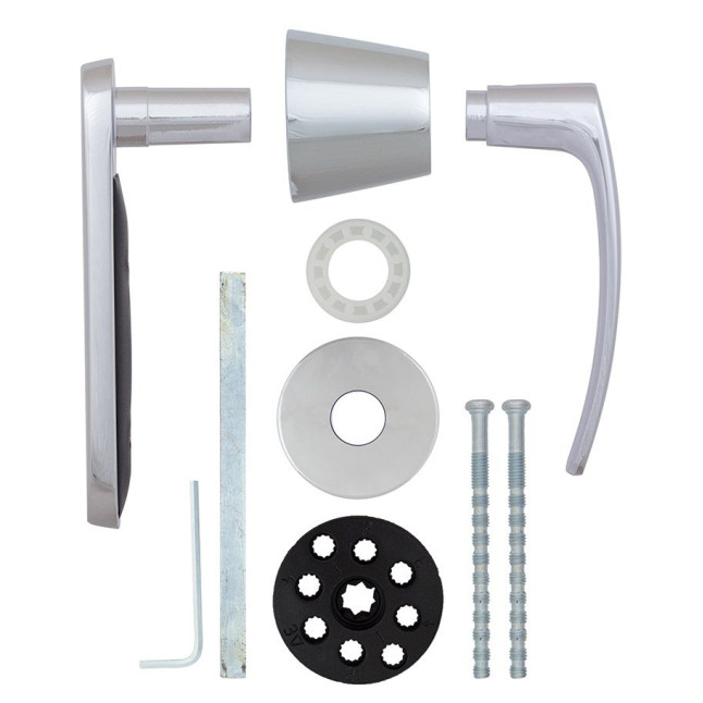 Ручка дверна ABLOY DOMUS 12 mov-mov FIN ROUND Хром_полірований 55-80мм наскрізь Domus MS_CR Комплект