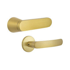 Ручка дверная Abloy DOMUS 12 mov-mov FIN ROUND латунь мат 55-80мм насквозь Domus MS HA комплект