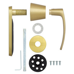 Ручка дверная Abloy DOMUS 12 mov-mov FIN ROUND латунь мат 55-80мм насквозь Domus MS HA комплект