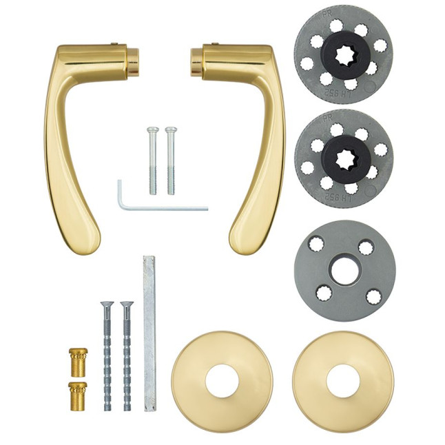 Ручка дверная Abloy INTERIA 19/002 mov-mov DIN ROUND латунь полированная 38-60мм универсальное Interia MS Kila комплект Ручка дверная Abloy INTERIA 19/002 mov-mov DIN ROUND латунь полированная 38-60мм универсальное Interia MS Kila комплект