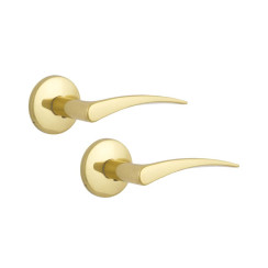 Ручка дверная Abloy POHJOLA 27/002 mov-mov DIN ROUND латунь полированная 38-60мм универсальное Pohjola MS Kila комплект