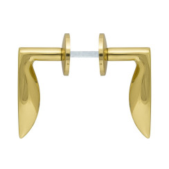 Ручка дверная Abloy POHJOLA 27/002 mov-mov DIN ROUND латунь полированная 38-60мм универсальное Pohjola MS Kila комплект