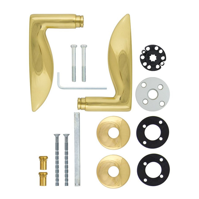 Ручка дверна ABLOY POHJOLA 27/002 mov-mov DIN ROUND Латунь_полірована 38-60мм універсальне Pohjola MS_KILA Комплект