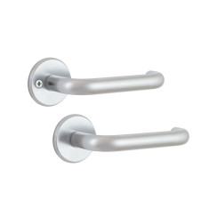 Ручка дверная Abloy PRESTO 3-16/007 mov-mov FIN ROUND хром сатин 40-60мм насквозь Presto MS HCR комплект