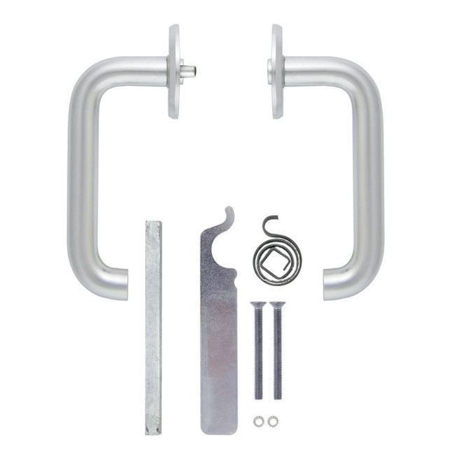 Ручка дверна ABLOY PRESTO 3-16/007 mov-mov FIN ROUND Хром_сатин 40-60мм наскрізь Presto MS_HCR Комплект