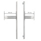 Ручка для дверей ABLOY INOXI 3-19SS/6-8/013 mov-mov PZ PLATE 92мм Нерж.сталь_мат 76-85мм наскрізь Inoxi RST Комплект, одна ручка подовжена