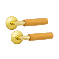 Ручка дверная Abloy ВИЛЛА 11/002 mov-mov DIN ROUND латунь полированная 65-75мм универсальное Villa MS Kila комплект