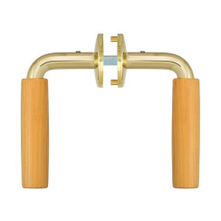 Ручка дверная Abloy ВИЛЛА 11/002 mov-mov DIN ROUND латунь полированная 65-75мм универсальное Villa MS Kila комплект