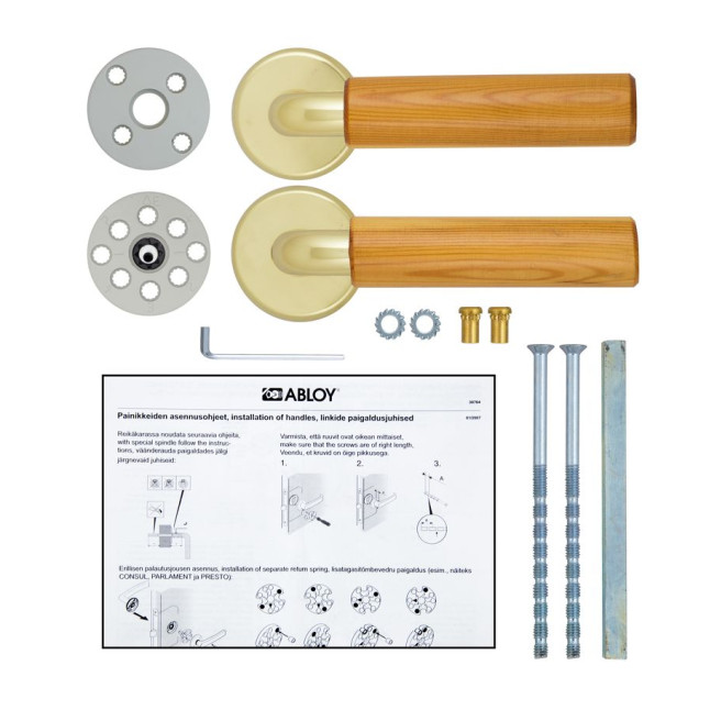 Ручка дверна ABLOY VILLA 11/007 mov-mov FIN ROUND Латунь_полірована 65-75мм наскрізь Villa MS_KILA Комплект Ручка дверна ABLOY VILLA 11/007 mov-mov FIN ROUND Латунь_полірована 65-75мм наскрізь Villa MS_KILA Комплект