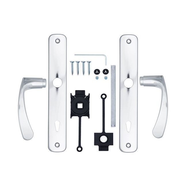 Ручка для дверей ABLOY 18/011 mov-mov A PLATE 72мм Хром_полірований 34-54мм наскрізь ZN_CR Комплект