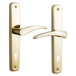 Ручка для дверей Abloy 18/011 mov-mov A Plate 72мм лак золотистый 34-54мм насквозь ZN KULA комплект