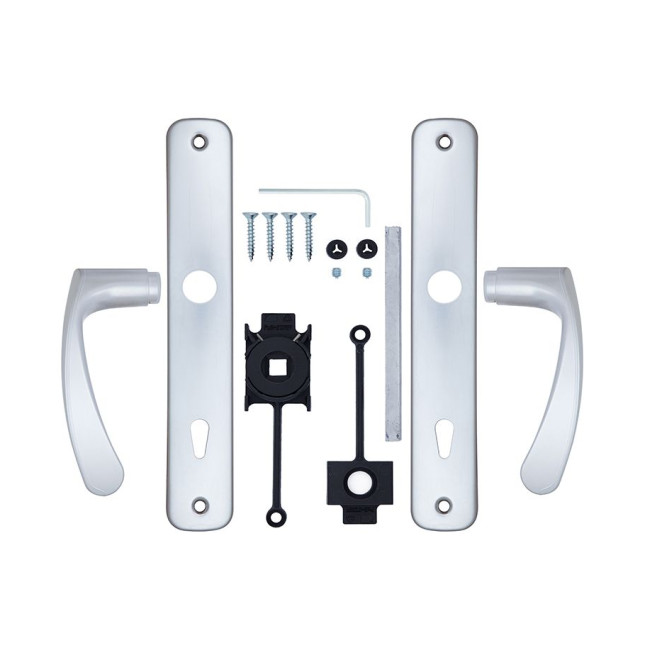 Ручка для дверей ABLOY 18/011 mov-mov A PLATE 72мм Хром_сатин 34-54мм наскрізь ZN_HCR Комплект