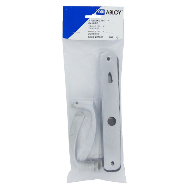Ручка для дверей ABLOY 18/011 mov-mov A PLATE 72мм Хром_сатин 34-54мм наскрізь ZN_HCR Комплект