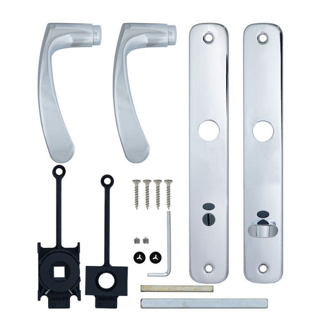 Ручка для дверей ABLOY 18/011 mov-mov WC PLATE 72мм Хром_полірований 34-54мм наскрізь ZN_CR Комплект, шток 5мм